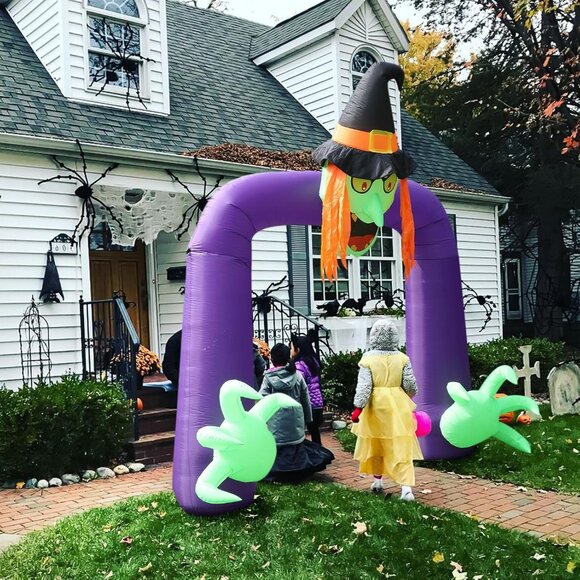 Halloween Inflatable Archway 10ft Arch Inflatable Witch Blow up Yard Decorations - Picture 7 of 8